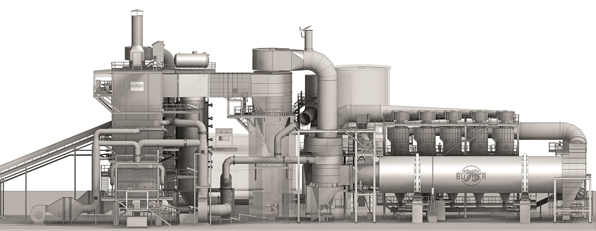 Büttner energy plant with drum dryer